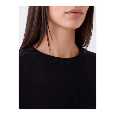 Siyah Oversize Kadın Kalın Sweatshirt