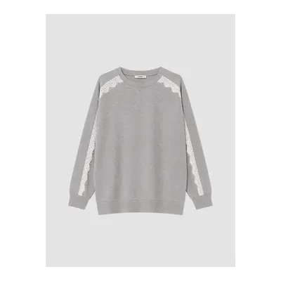Gri Büyük Beden Kadın Sweatshirt