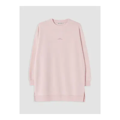Pembe Kadın Kalın Sweatshirt Tunik