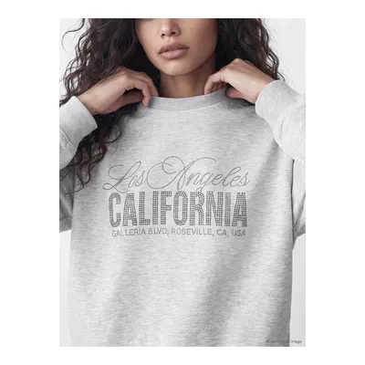 Gri Oversize Kadın Kalın Sweatshirt