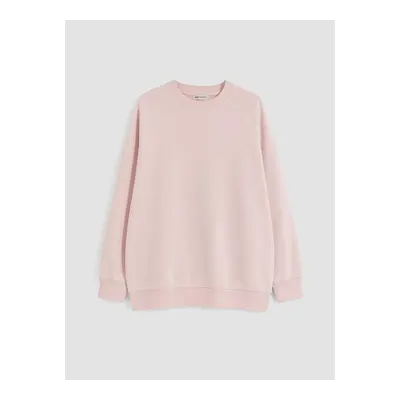 Pembe Bisiklet Yaka Kadın Sweatshirt Tunik