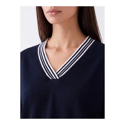 Lacivert Soft Touch Oversize Kadın Sweatshirt