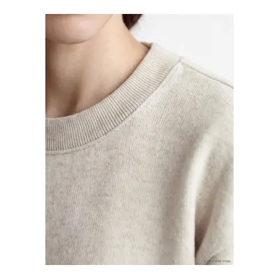 Ekru Bisiklet Yaka Kadın Sweatshirt