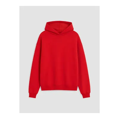Kırmızı Kadın Kalın Hoodie
