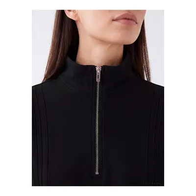 Siyah Soft Touch Oversize Kadın Sweatshirt Tunik