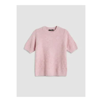 Pembe Bisiklet Yaka Kadın Triko Kazak