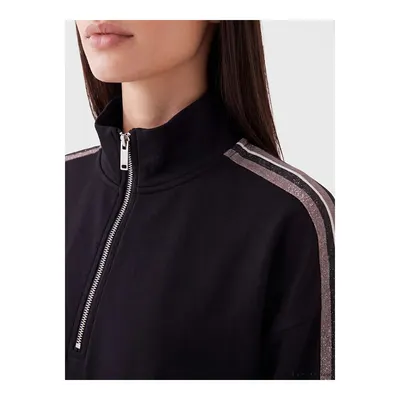 Siyah Şeritli Soft Touch Kadın Sweatshirt Tunik