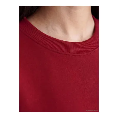 Bordo Bisiklet Yaka Kadın Sweatshirt Tunik