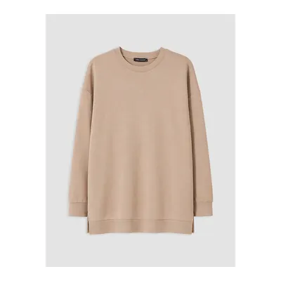 Bej Soft Touch Kadın Sweatshirt Tunik