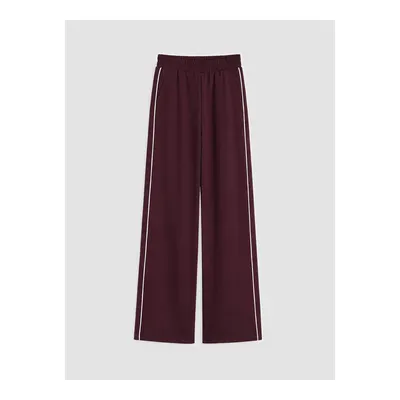 KOOR SPORT Bordo Şeritli Soft Touch Kadın Eşofman Altı