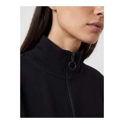 Siyah Dik Yaka Kadın Sweatshirt Tunik