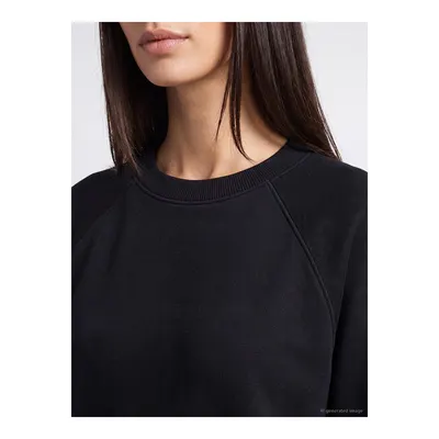 Siyah Soft Touch Oversize Kadın Sweatshirt Tunik