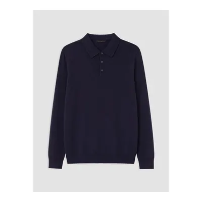 Lacivert Polo Yaka Erkek Kazak
