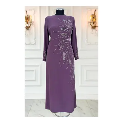 Amine Hüma Abiye Elbise 145 cm Lila