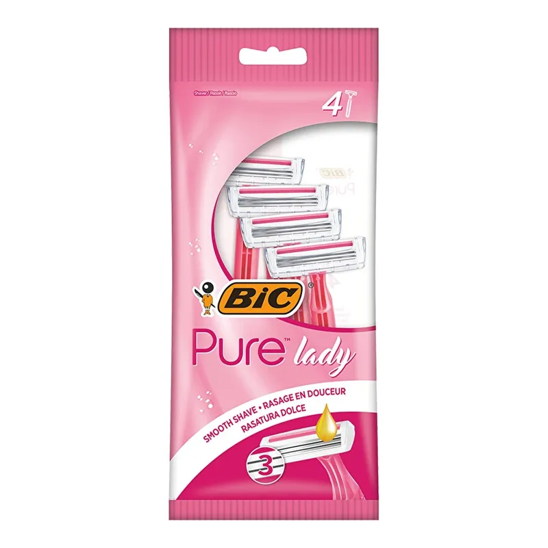 Bic Pure 3 Lady 3 Bıçaklı Kullan-At Kadın Tıraş Bıçağı 4'lü Paket, görsel 1