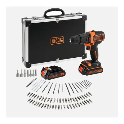 Black&Decker BDCHD18BAFC-QW 18V 1.5 Ah Çift Akülü Darbeli Matkap (+ 80 Parça Aksesuar)