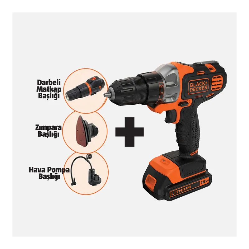 Black&Decker MT218KB-QW 18v Multi Başlıklı Çift Akülü Matkap, görsel 1