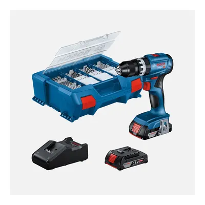 Bosch GSB 18V-45 2 xGBA 18V 2.0Ah Akülü Vidalama (63 Parça Aksesuar Setli)