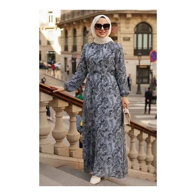 Neva Style Çiçek Desenli Tesettür Elbise