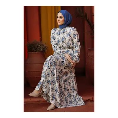 Neva Style Çiçek Desenli Tesettür Elbise