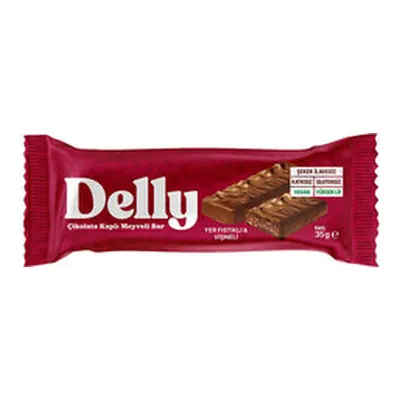 Delly Çikolata Kaplı Yer Fıstıklı & Vişneli Meyveli Bar 35 G