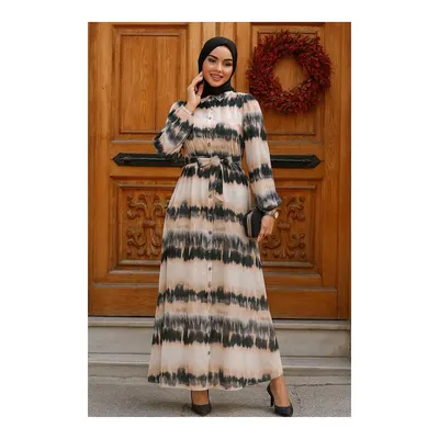 Neva Style Desenli Tesettür Elbise