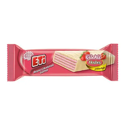 Eti Beyaz Çikolata Kaplı Çilek Kremalı Gofret 29 G