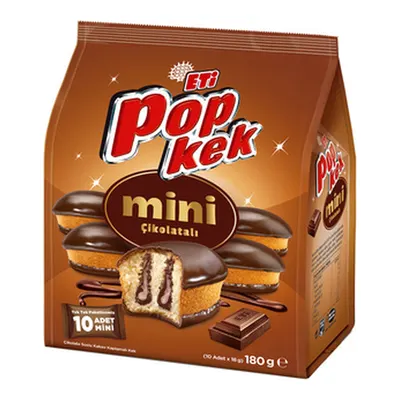 Eti Popkek Mini Çikolata Soslu Kakao Kaplamalı Kek 180 G