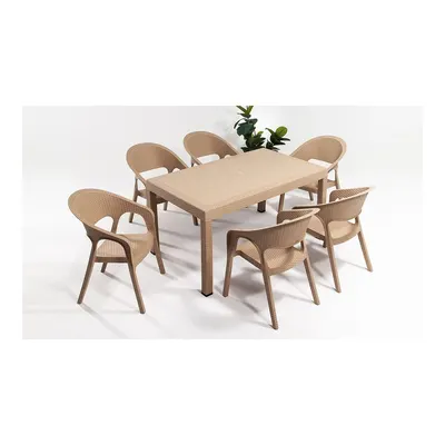 Garden Large Rattan Masa Takımı