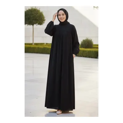 Neva Style Kemerli Siyah Tesettür Elbise