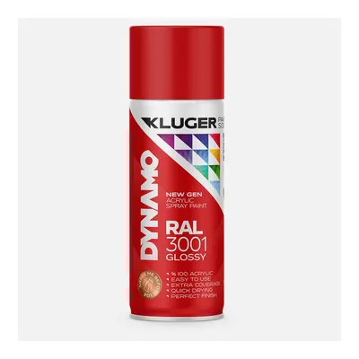 Kluger Dynamo Akrilik Düz Sprey Boya Kırmızı RAL 3001 400 ML
