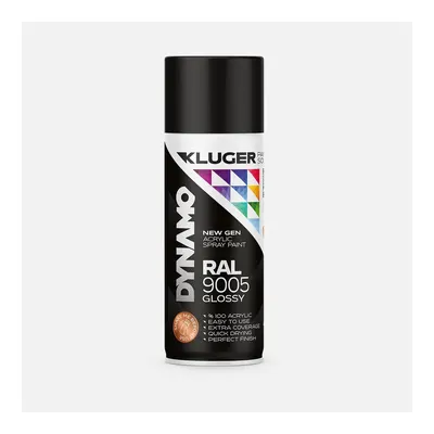 Kluger Dynamo Akrilik Düz Sprey Boya Parlak Siyah RAL 9005 400 ML