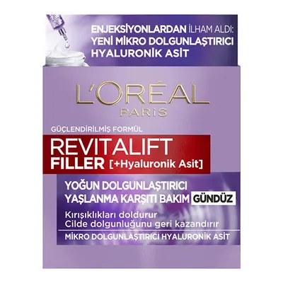 Loreal Paris Revitalift Filler Yoğun Dolgunlaştırıcı Hyaluronik Asit Yaşlanma Karşıtı Gündüz Kremi 50 ml