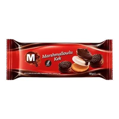 Sütlü Çikolata Kaplamalı Marshmallow'lu Sandviç Kek 184 G