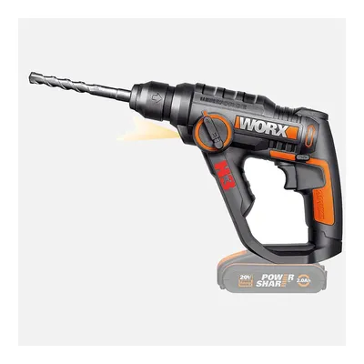 Worx WX390.9 20Volt 1.2J Profesyonel SDS-Plus Pnömatik Şarjlı Matkap + 8 Adet Uç + Mandren (Akü Dahil Değildir)